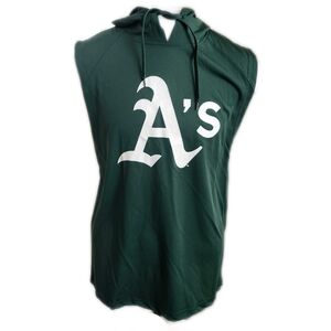 Stitches A's Oakland A's NWT Sleeveless Lightweight Hoodie Warm-Up MLB, M